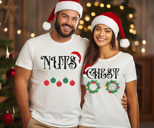 Chest Nuts Matching Shirts, Christmas Couples Shirt, Couple Gift