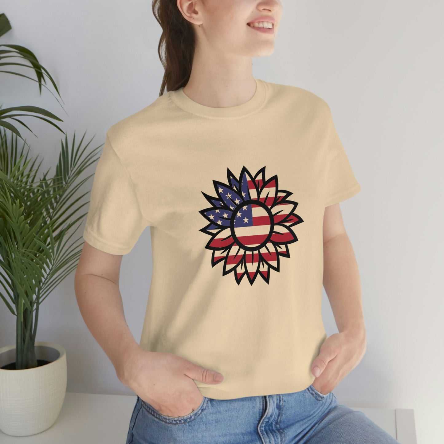 American Flag Flower T-Shirt