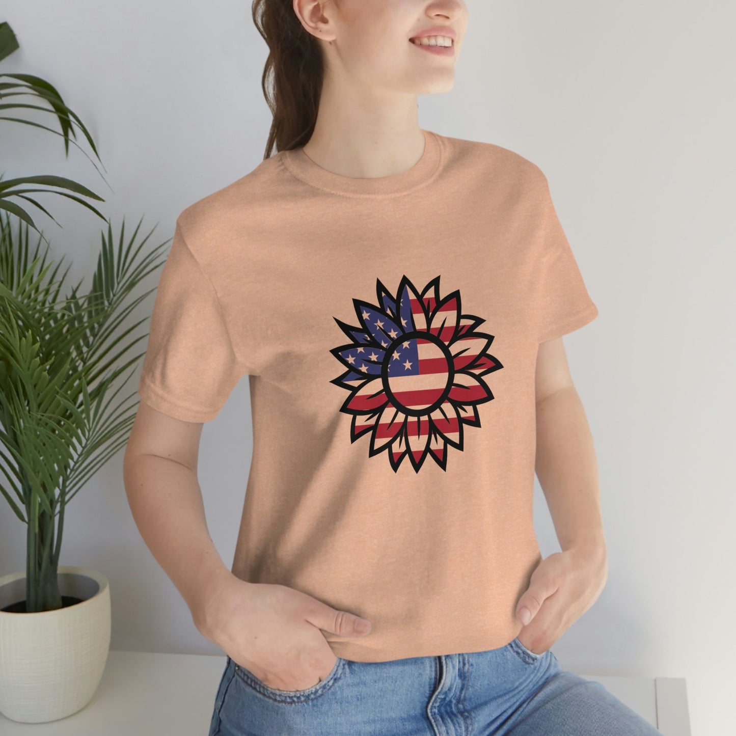 American Flag Flower T-Shirt