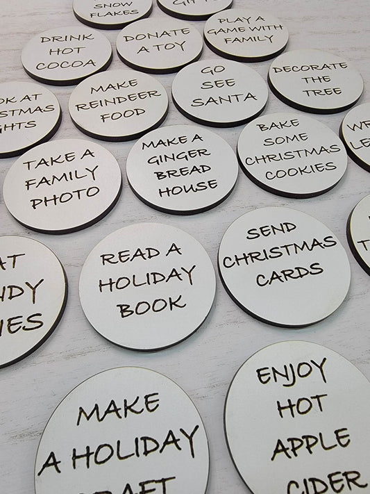 20 Christmas Advent Tokens, Advent Calendar, Christmas Countdown, Christmas Activities, Christmas Tokens, Christmas Activity Tokens