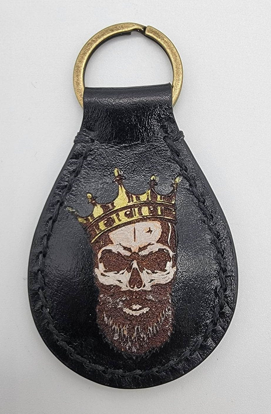 Bearded Skull with Crown Keychain