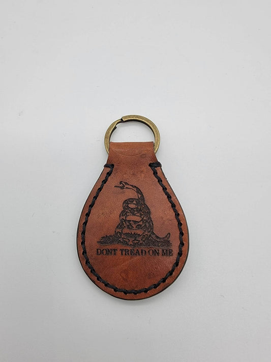 Gadsden Snake Leather Keychain