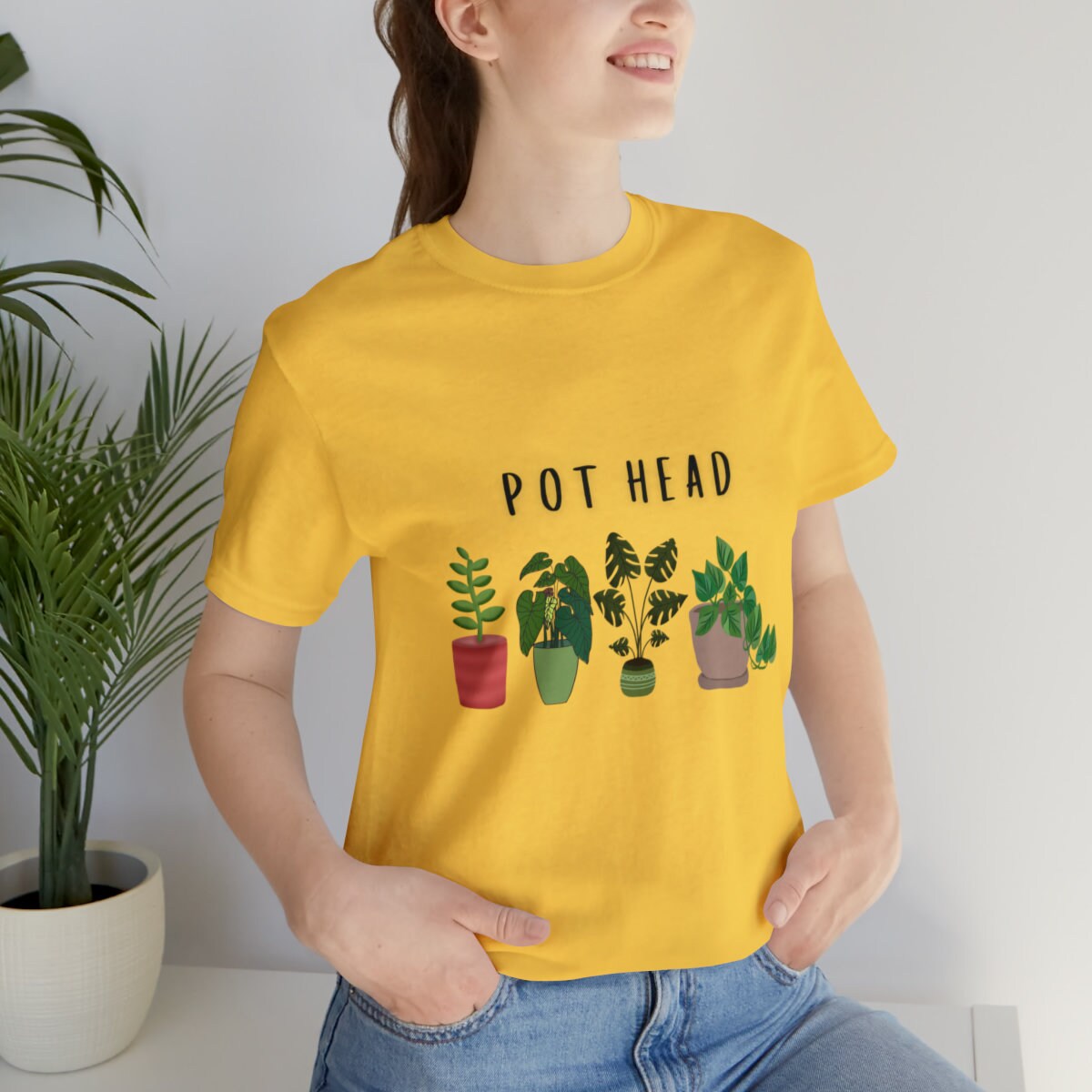 Pot Head T-Shirt - Shirt with plants - Gift for plant lover - Green Thumb Shirt