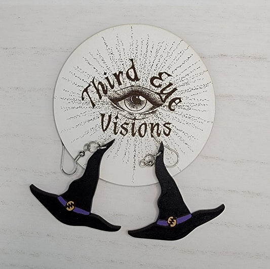 Witch Hat Earrings, halloween jewelry, handmade jewelry
