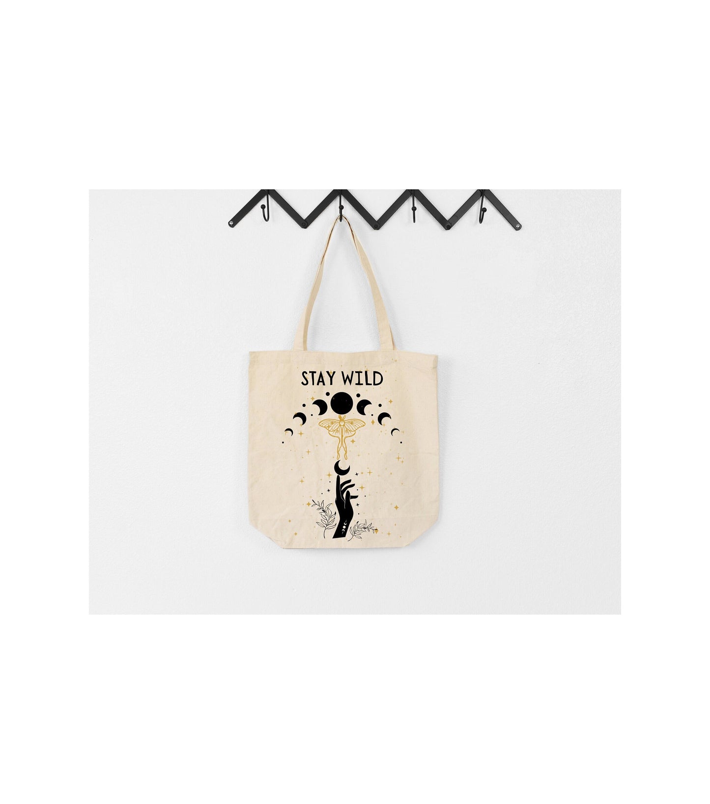 Stay Wild, Canvas Tote Bag, Hippie BOHO bag, Hippie Tote, Trending Bag, Purse