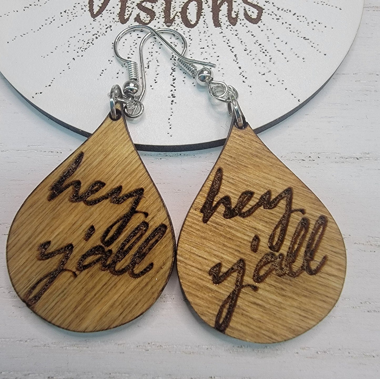 Hey Y'all earrings, southern saying