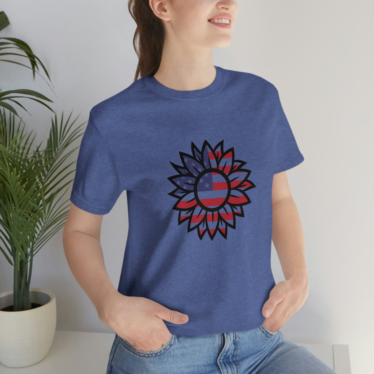 American Flag Flower T-Shirt
