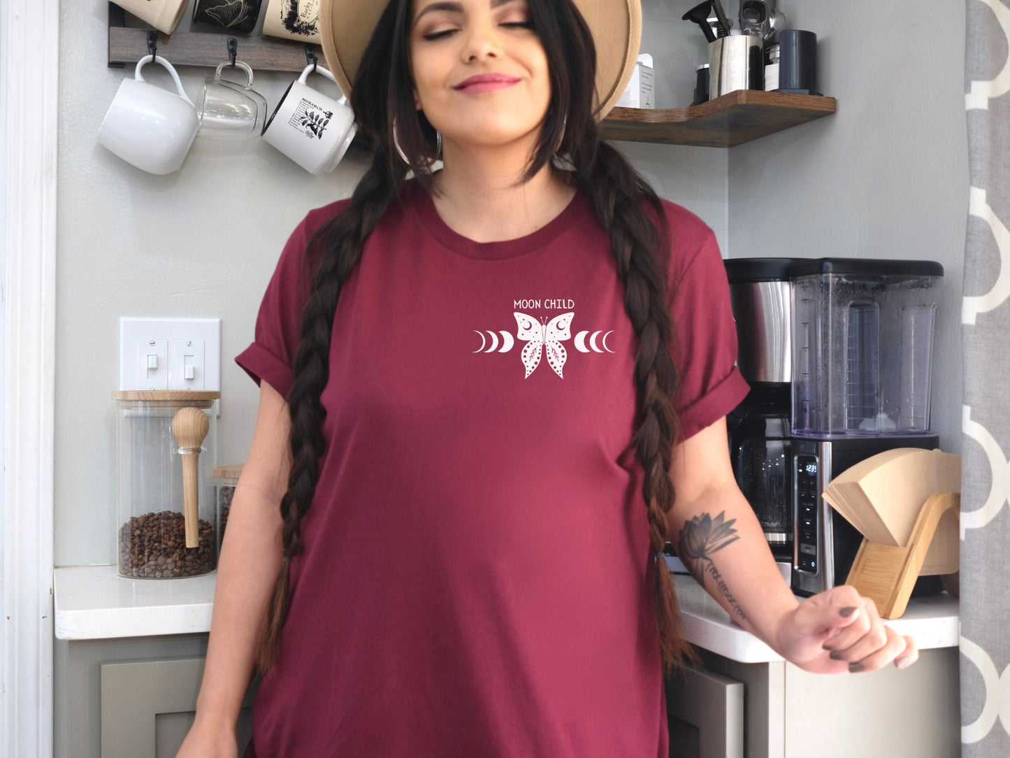 Stay Wild, Moon Child, Moth and Moon, Front and Back T-Shirt