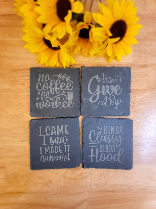 Slate Coaster Set