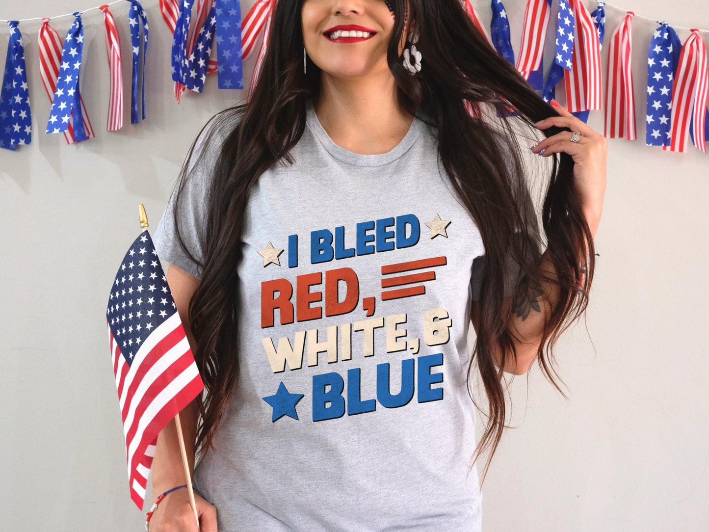 I Bleed Red, White and Blue T-Shirt - Patriotic Shirt