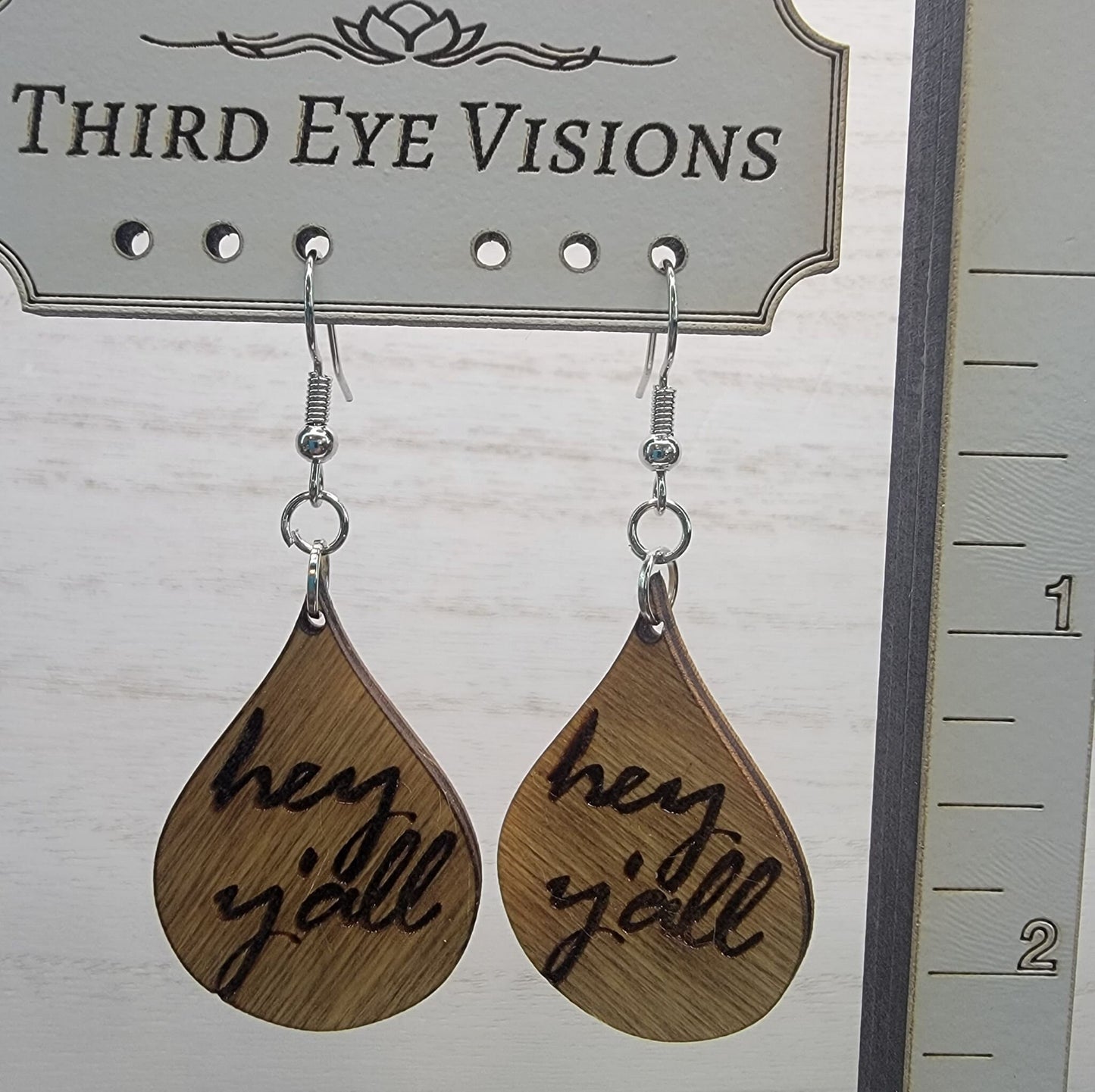 Hey Y'all earrings, southern saying