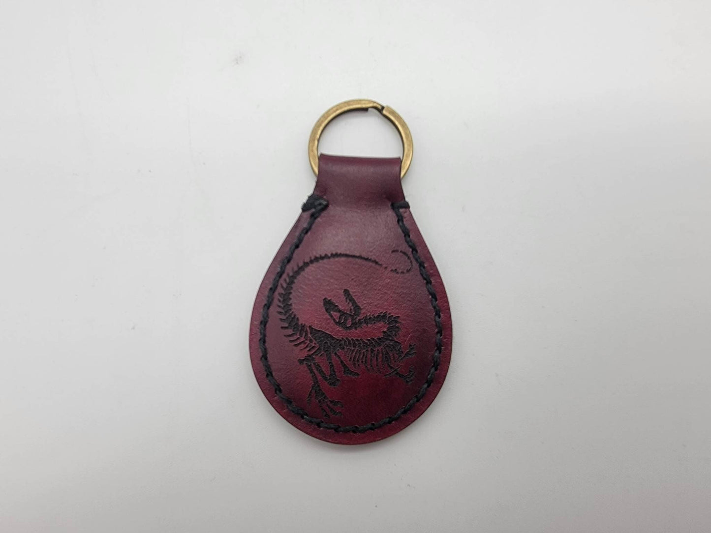 Jurassic Park Raptor Leather Keychain