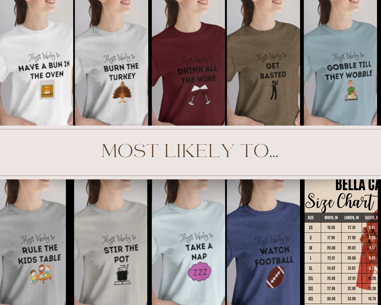 Thanksgiving shirts, Most likely to shirts, friendsgiving tshirts, Themed shirts, Funny Thanksgiving Shirts, matching shirts