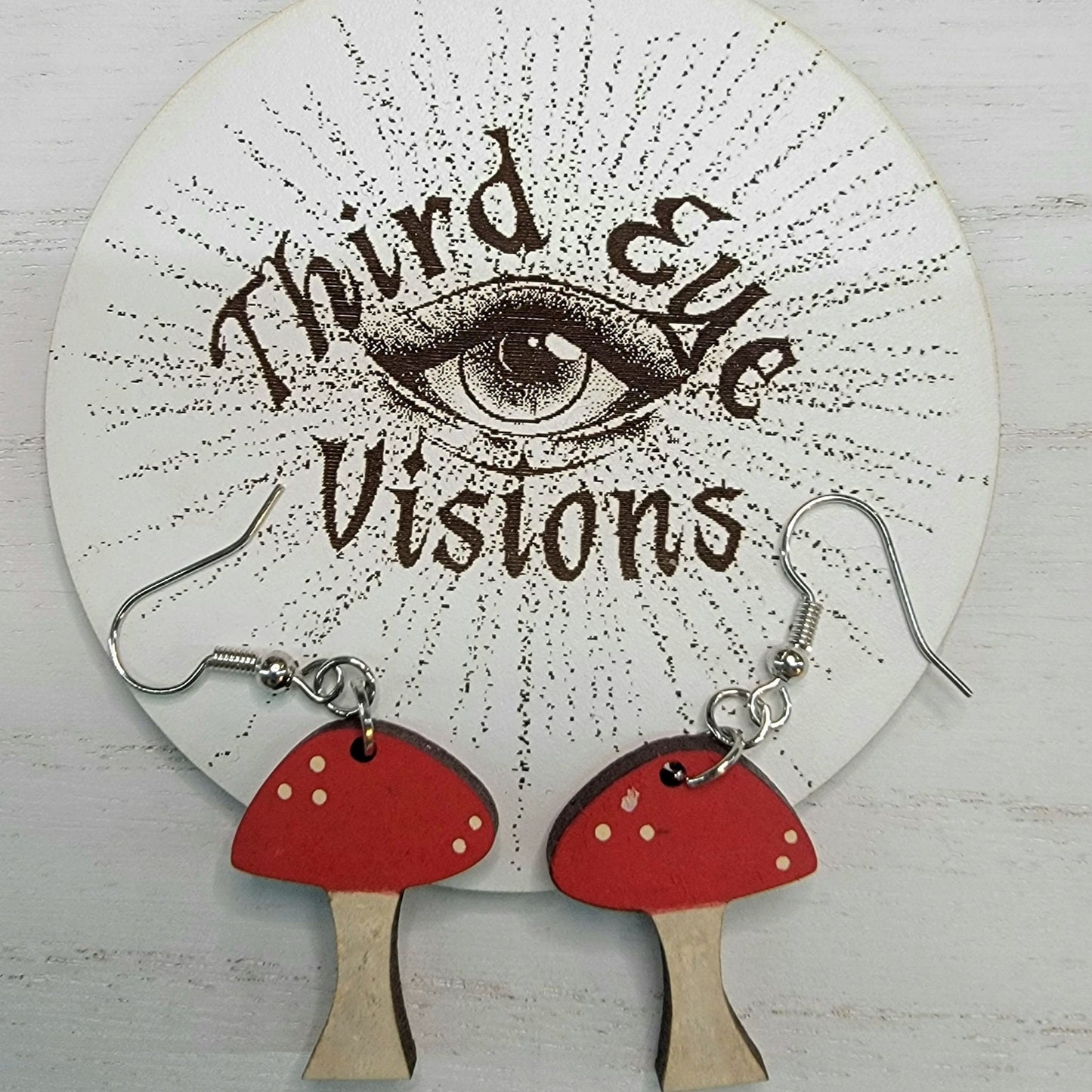 Mushroom earrings, Fungi earrings, Dangle Earrings, gift for women, hippie earrings, witchy jewelry