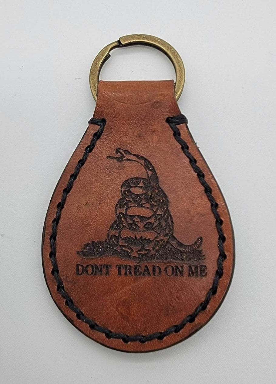 Gadsden Snake Leather Keychain