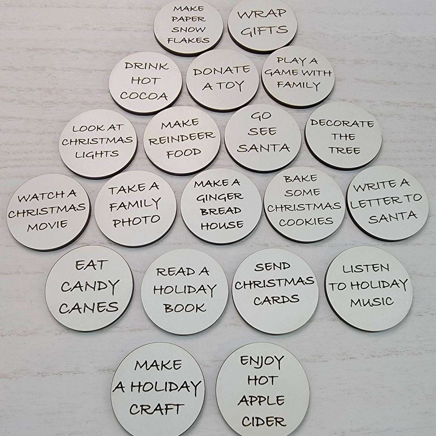20 Christmas Advent Tokens, Advent Calendar, Christmas Countdown, Christmas Activities, Christmas Tokens, Christmas Activity Tokens