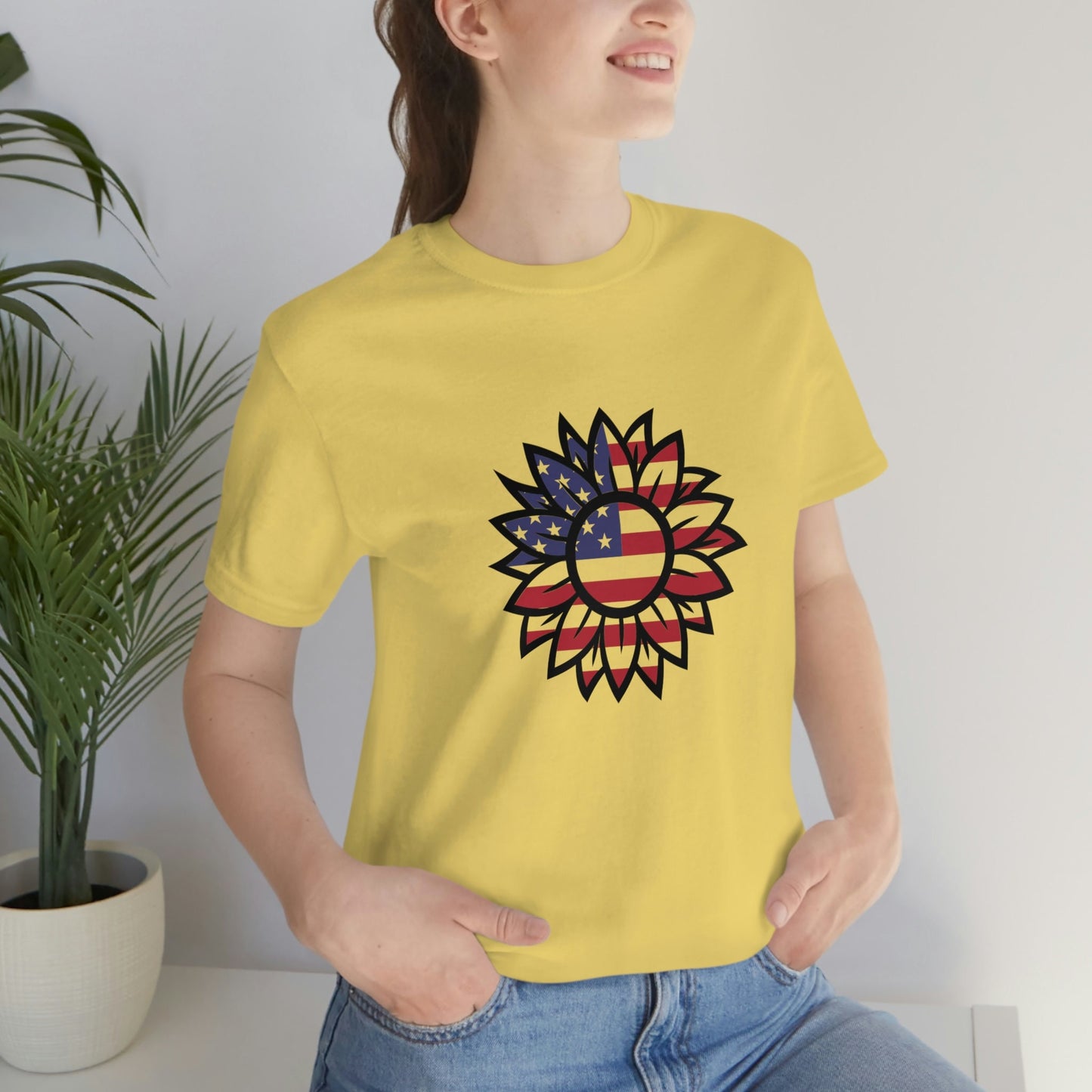 American Flag Flower T-Shirt