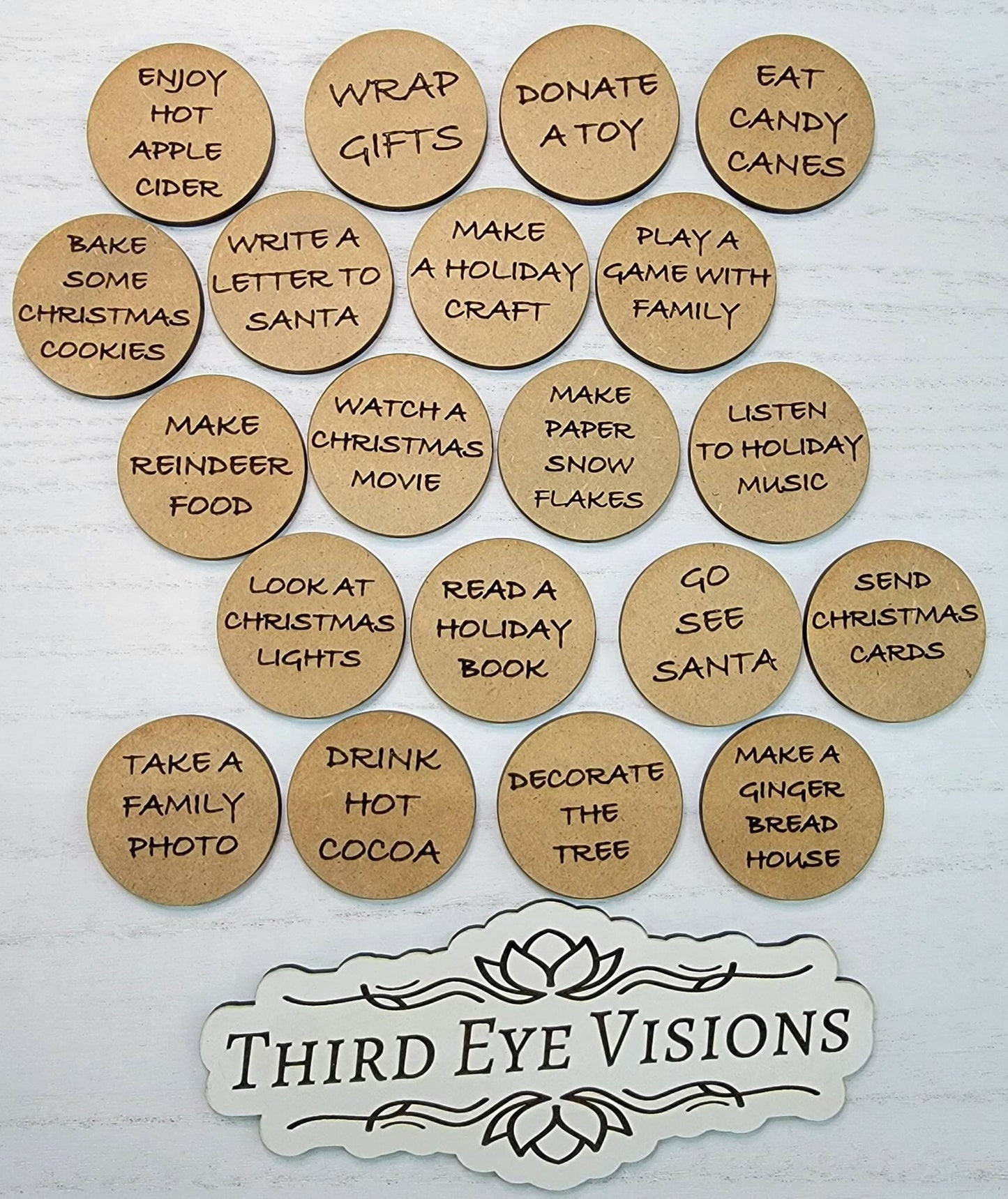 20 Christmas Advent Tokens, Advent Calendar, Christmas Countdown, Christmas Activities, Christmas Tokens, Christmas Activity Tokens