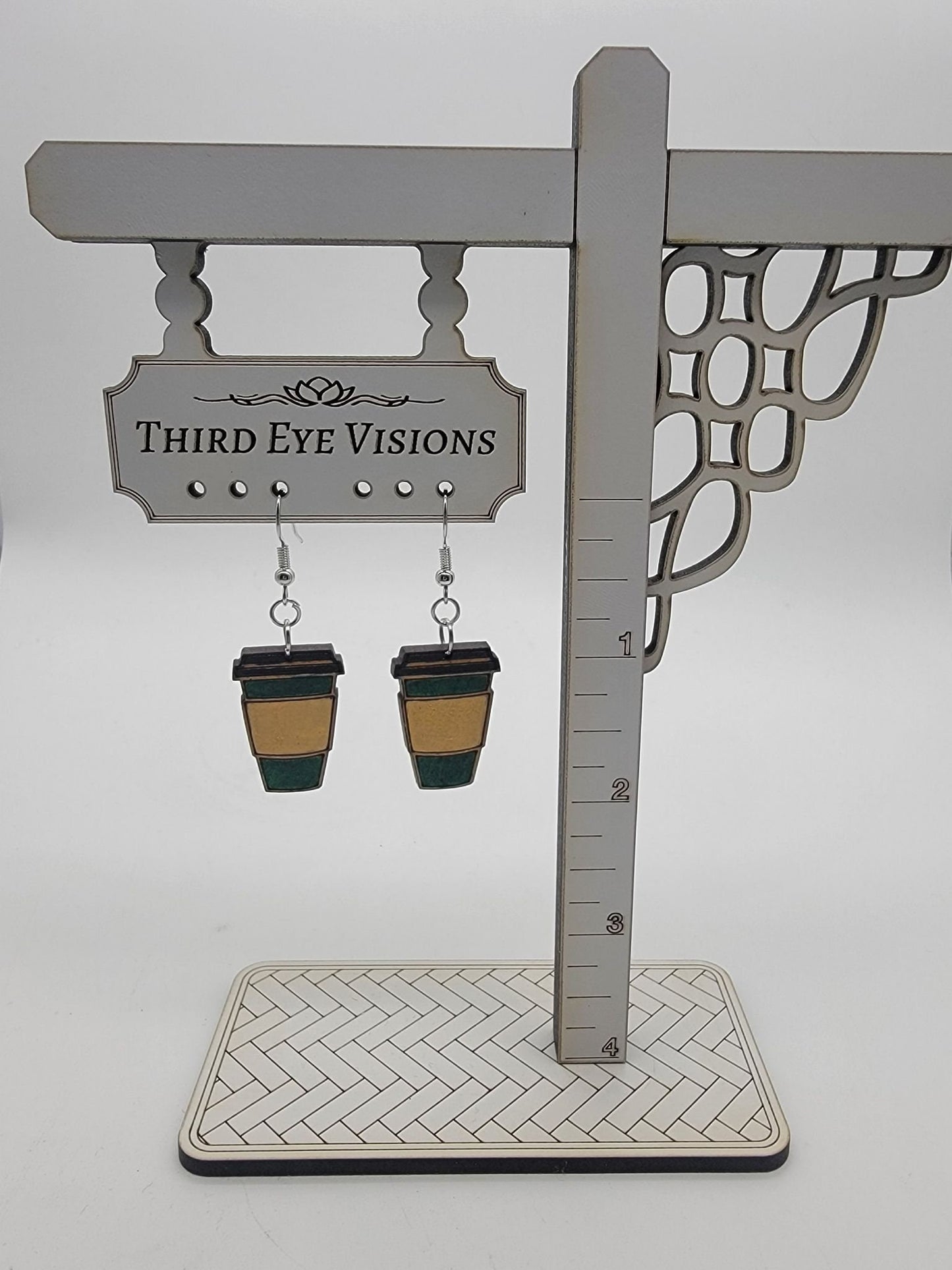 Coffee earrings, Tea earrings, coffee Cup, Dangle Earrings, gift for her, coffee lover, starbucks earrings, handmade jewelry