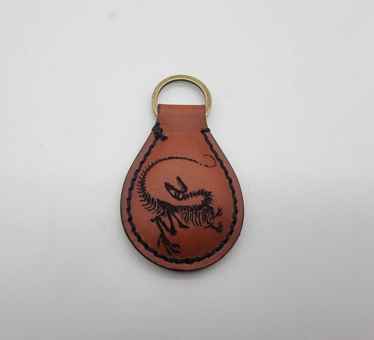 Raptor Leather Keychain - Jurassic Park