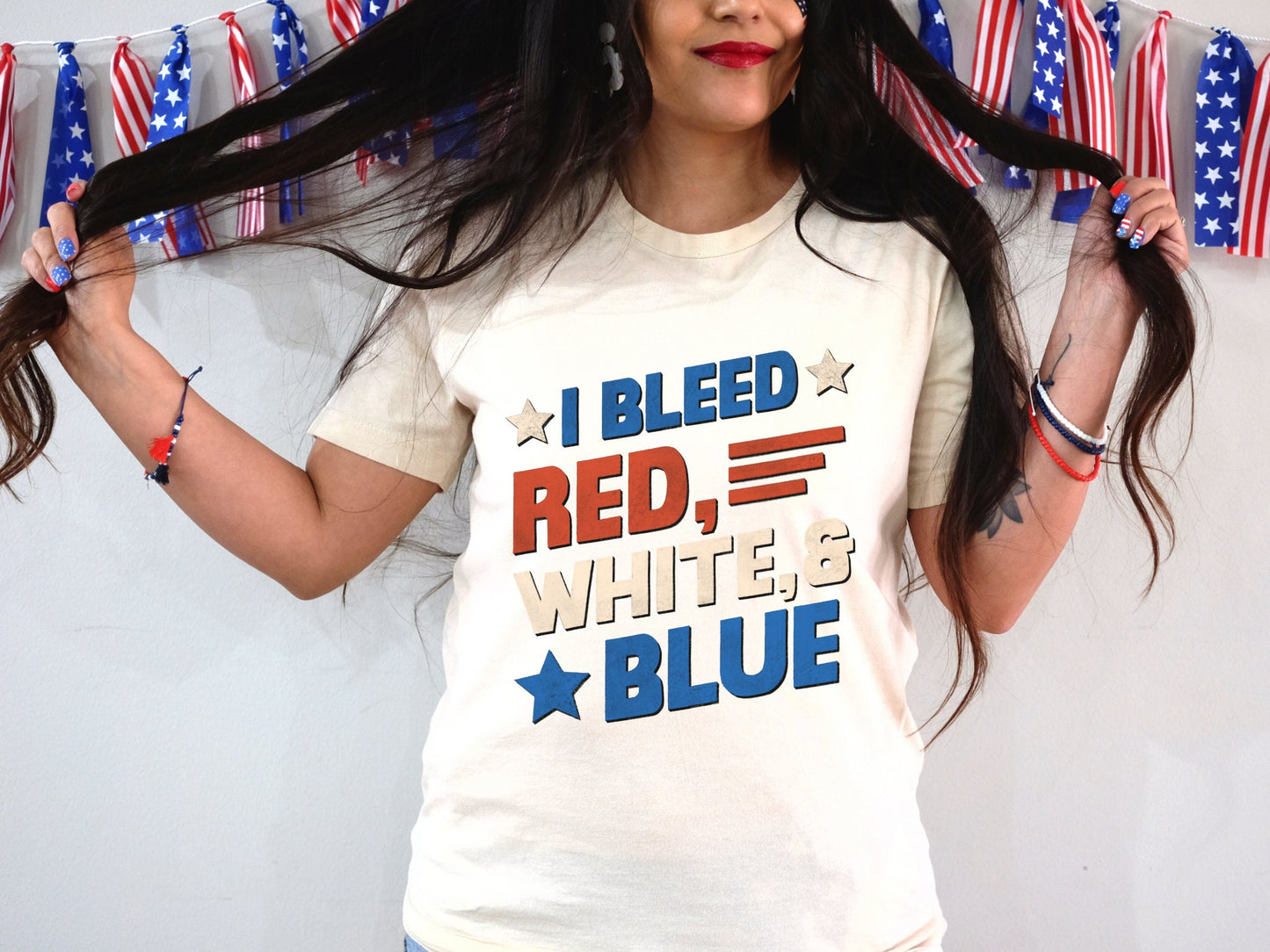 I Bleed Red, White and Blue T-Shirt - Patriotic Shirt