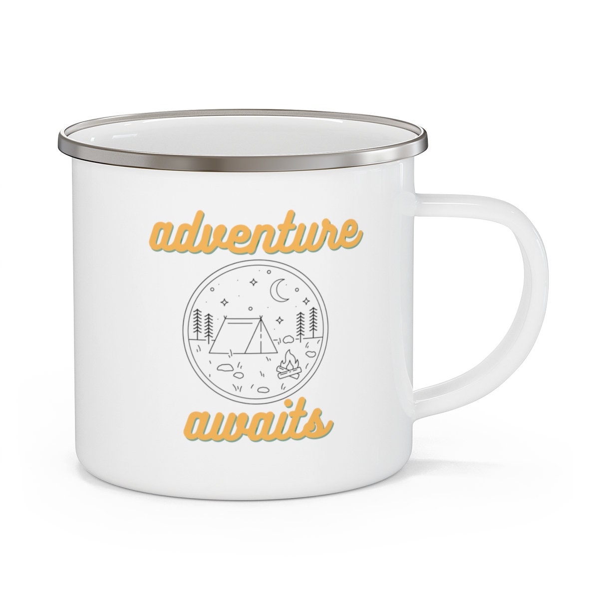 Adventure Awaits Coffee Cup, Stainless Steel Mug, Camping Mug, Campfire Cup, Gift, Camping Coffee Cup, Gift for Dad, Gift for Mom