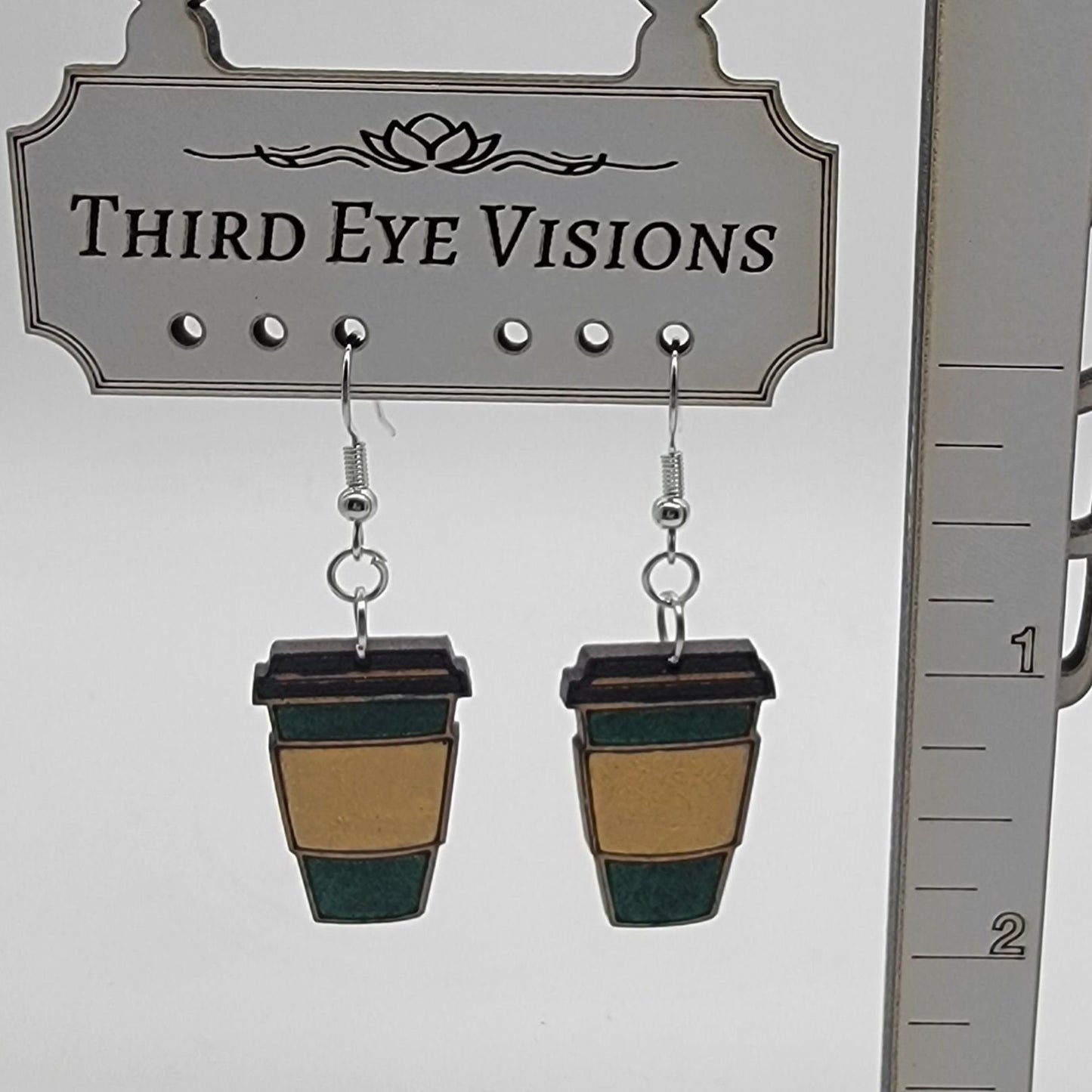 Coffee earrings, Tea earrings, coffee Cup, Dangle Earrings, gift for her, coffee lover, starbucks earrings, handmade jewelry