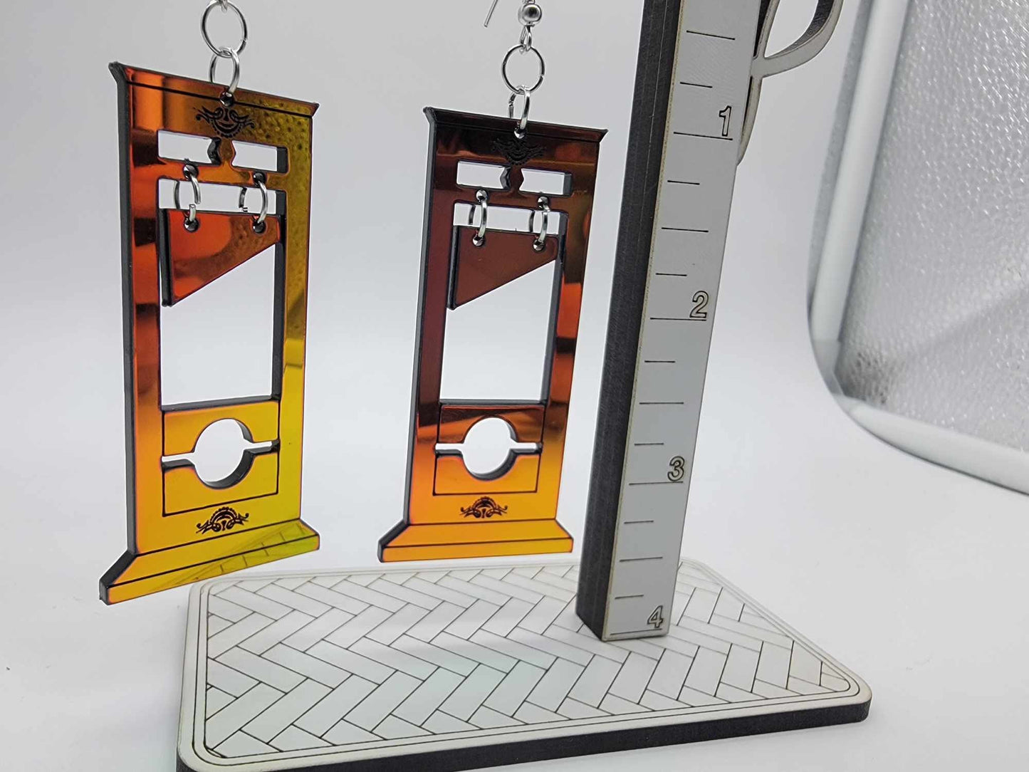 Guillotine Iridescent Dangle Earrings