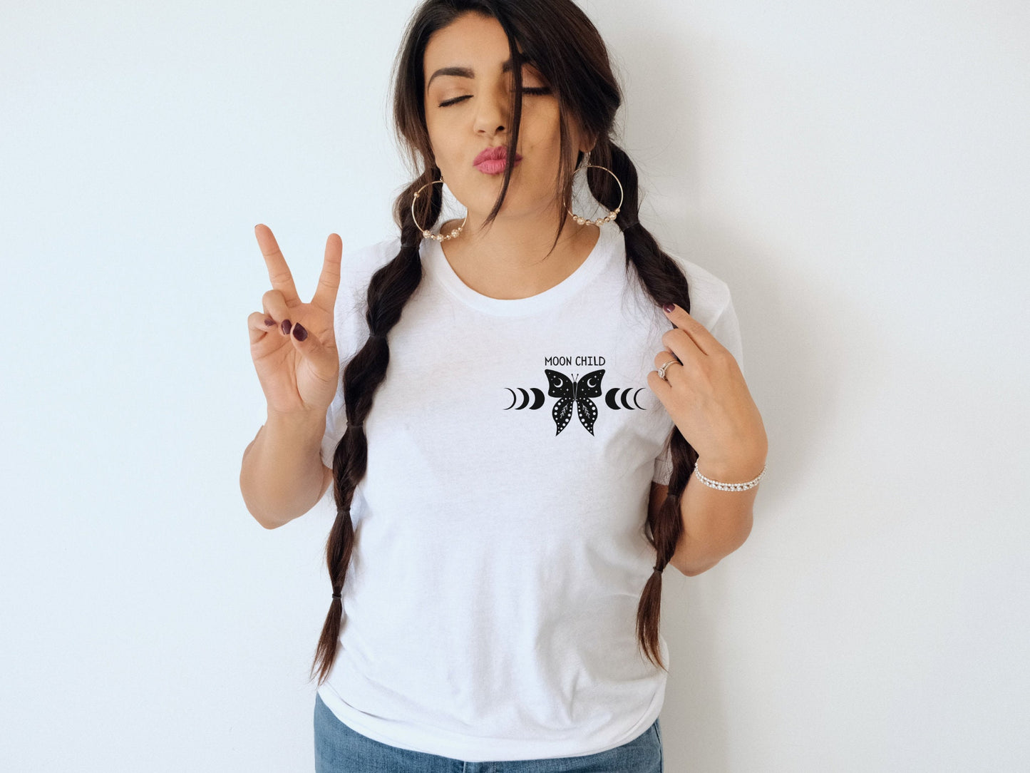 Stay Wild, Moon Child, Moth and Moon, Front and Back T-Shirt