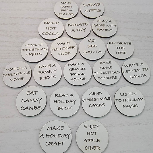 20 Christmas Advent Tokens, Advent Calendar, Christmas Countdown, Christmas Activities, Christmas Tokens, Christmas Activity Tokens