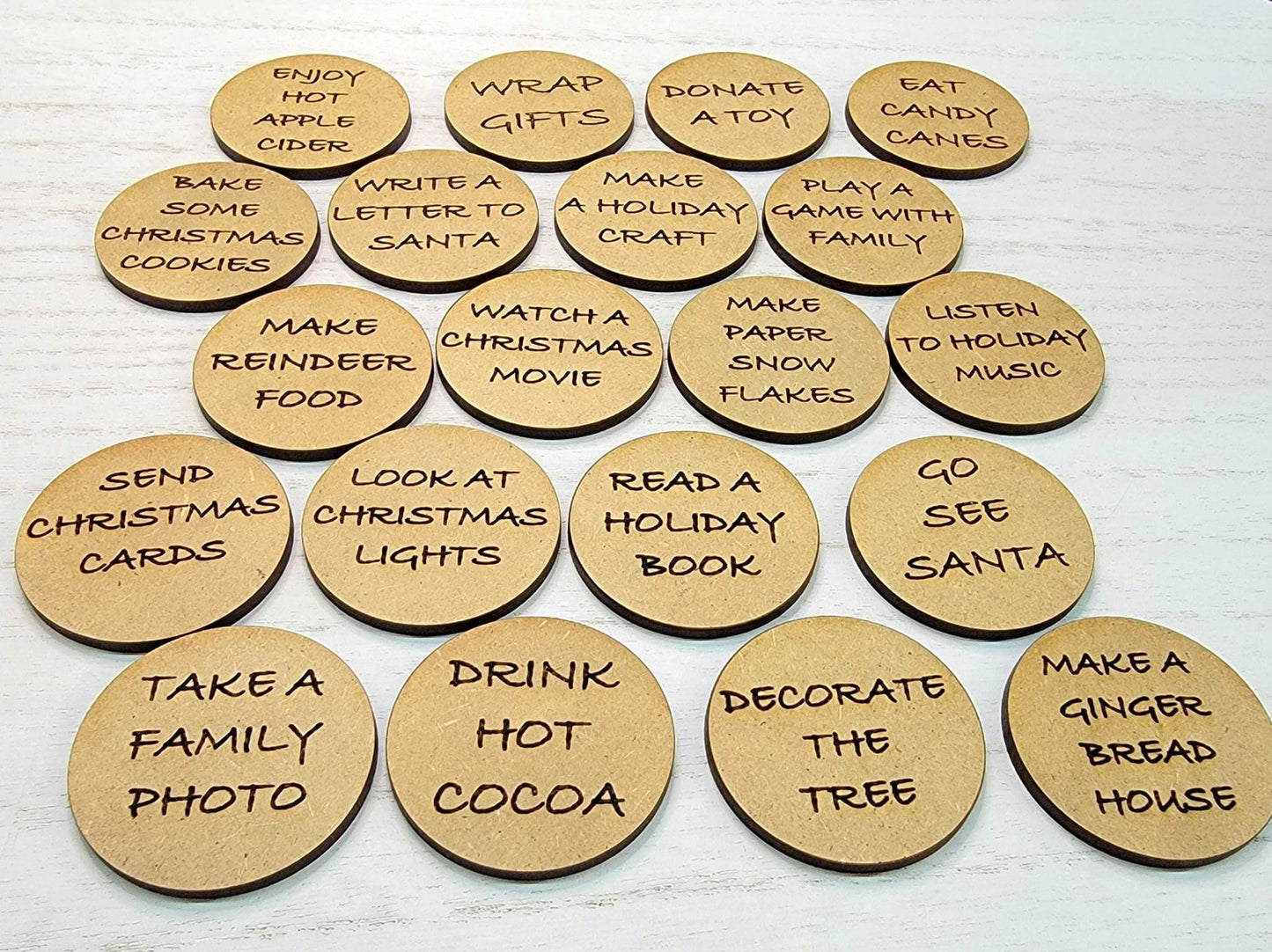 20 Christmas Advent Tokens, Advent Calendar, Christmas Countdown, Christmas Activities, Christmas Tokens, Christmas Activity Tokens