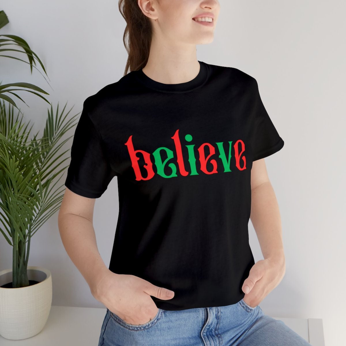 Believe Shirt, Christmas T-Shirt, Holiday Shirts, Gift For Her