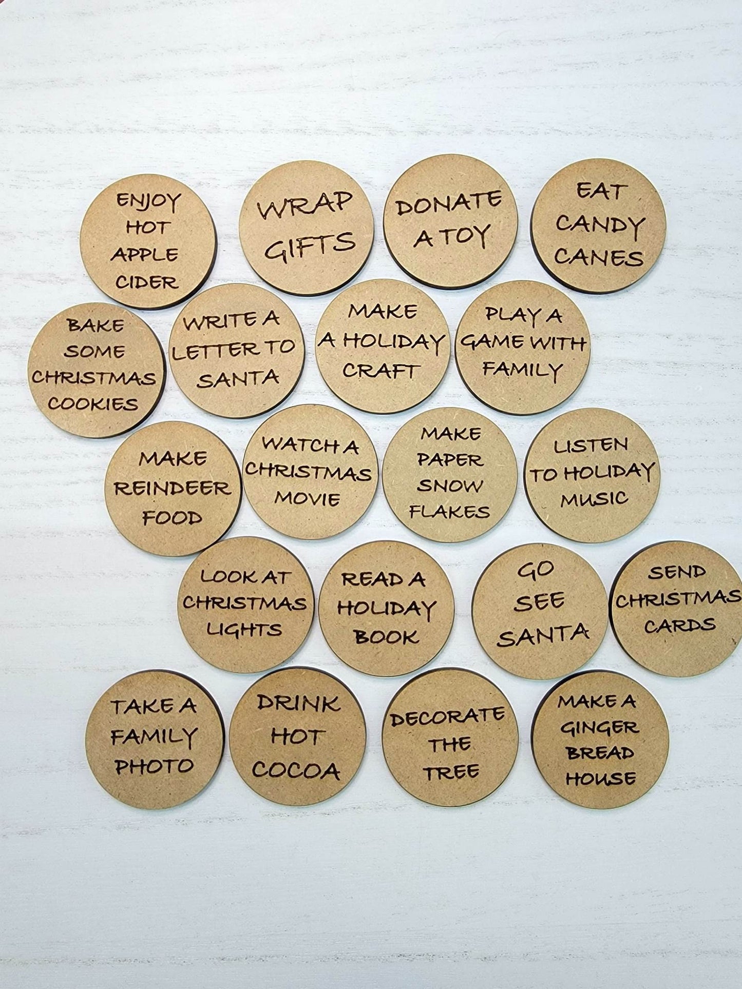 20 Christmas Advent Tokens, Advent Calendar, Christmas Countdown, Christmas Activities, Christmas Tokens, Christmas Activity Tokens