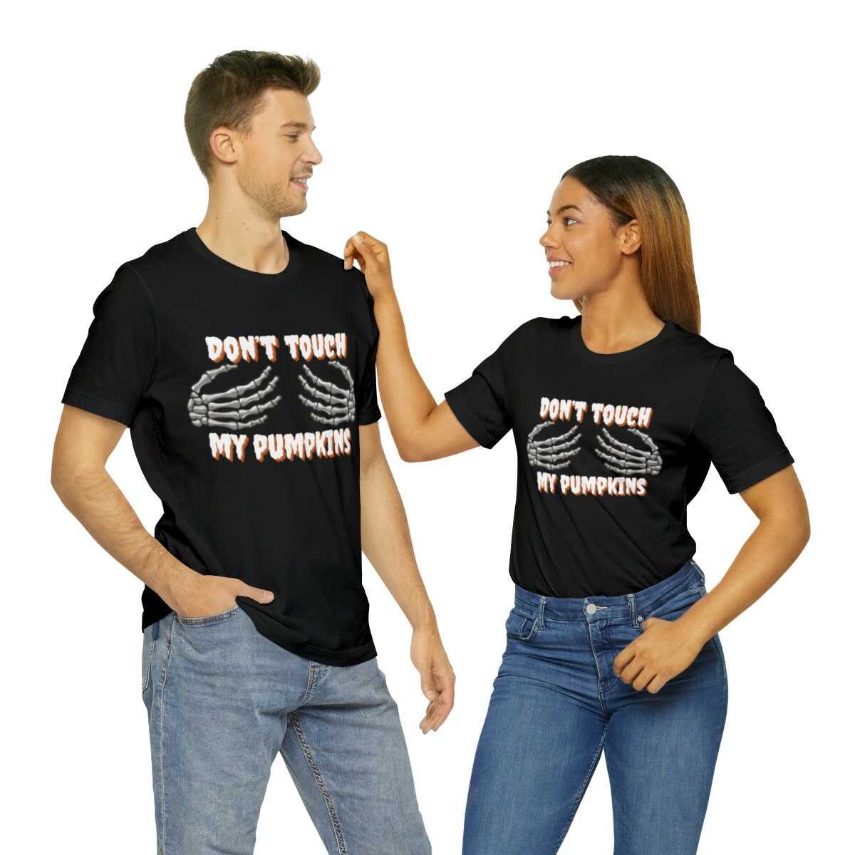 Don't Touch My Pumpkins Shirt - Halloween T-Shirt - Skeleton Hand Shirt