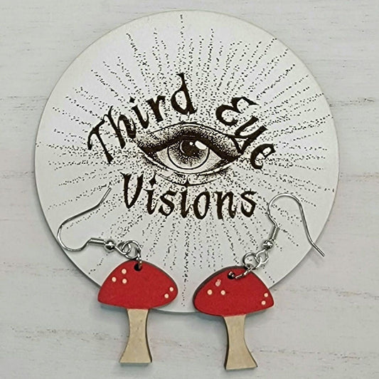 Mushroom earrings, Fungi earrings, Dangle Earrings, gift for women, hippie earrings, witchy jewelry